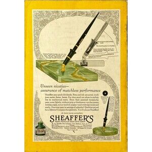 Sheaffer's Pen Co. "Unseen niceties-assurance of matchless perform"Print Ad 1929